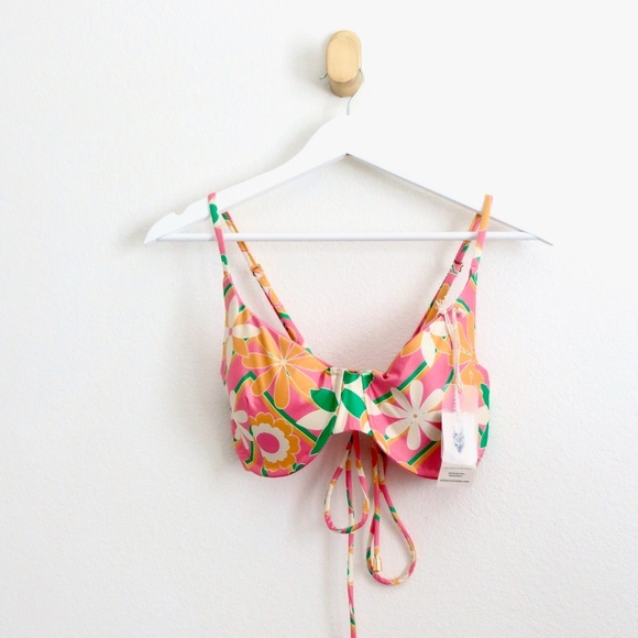 NEW! Kenny Flowers THE ACAPULCO Underwire Bikini Top Pink Green SZ S, DD - Picture 12 of 16